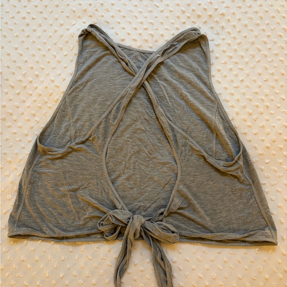 lululemon athletica Gray Tie-Back Tank Top